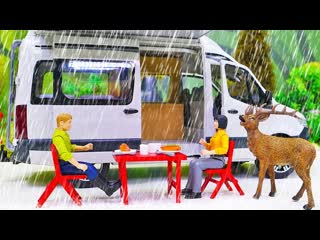 Машинки помощники и куклы: ДОМ НА КОЛЕСАХ! Развивающие видео для детей