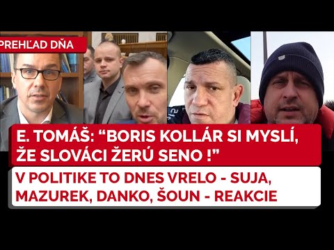 SUJA, MAZUREK, DANKO, Š OUN a ich OSTRÉ REAKCIE. E. TOMÁŠ Kolosálny podraz Borisa