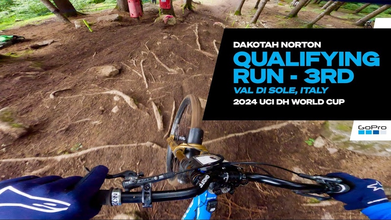 Go Pro: Dakotah Nortons 3rd Place Qualifying Run Val Di Sole, Italy 24 UCI DH MTB World