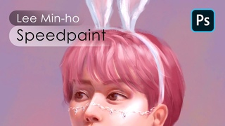Спидпейнт Минхо / Digital painting Lee Min-ho in Photoshop / Semi-realistic 🐰