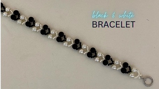 black and white bracelet. beaded bracelet tutorial. DIY
