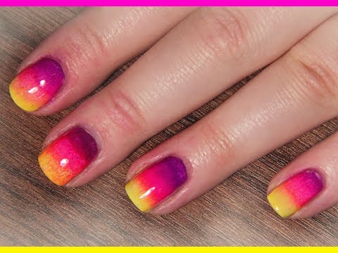 Neon Rainbow, Ombre Nails for Summer Nail
