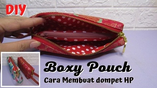 DIY Box Pouch Tutorial with divider | Tutorial Cara Membuat Dompet HP dengan Sekat Mudah