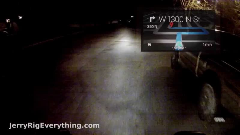 Google Glass on a Motorcycle, AT NIGHT Jerry Rig