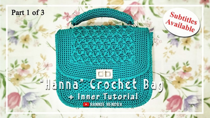 Crochet Bag, , Tutorial Tas Rajut Hanna, , Diamond Stitch, , Part 1 of 3 Subtitles