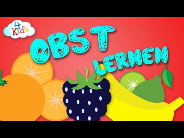 Obst, Früchte lernen für Kinder.