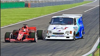 Ferrari F1 2018 vs Ford Supervan F1 Engine - Monza