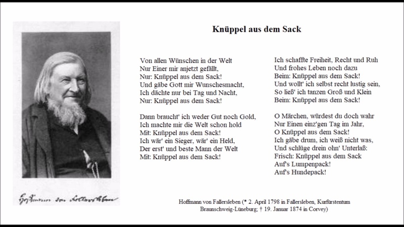 Knüppel aus dem Sack ( Worte: Heinrich Hoffmann von Fallersleben) Christoph