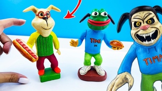 Лепим 5 НОЧЕЙ С ТИМОХОЙ 2 Деревня! Лепка Гена, Тимоха, БУЛОЧКА С СОСИСКОЮВкусный ПИРОЖОК Лепка ОК