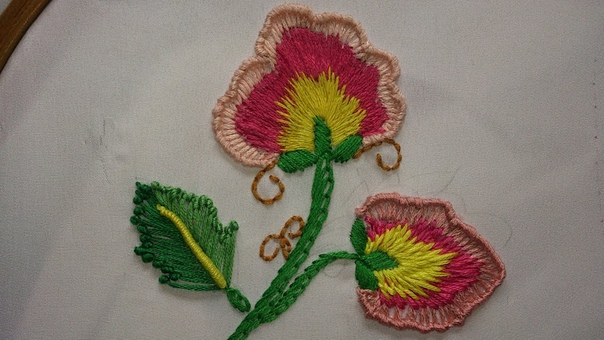 Hand embroidery , 33 shaded flower leishas