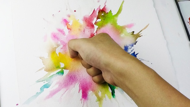 Splatter Punch : Wet in wet Watercolor