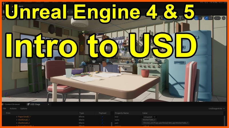 Unreal Engine 5 (4) Intro to using USD ( Universal Scene Description), UE5, UE4,