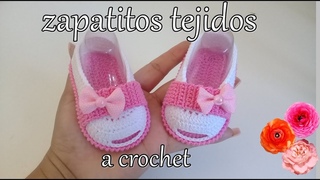 zapatitos para bebe a crochet - modelo Alejandra - tejido - crochet