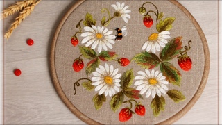 How to embroider strawberry | Embroidery tutorial