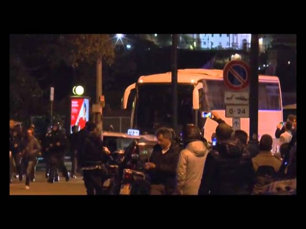Napoli: Arrivo calciatori Juventus all Hotel